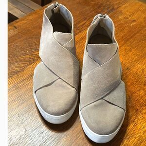 Steve Madden Vander Tan Suede Platform Slip On Sneakers Size 8